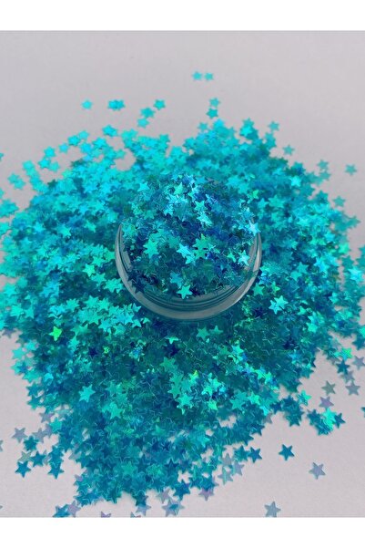 Sirius Hobi Epoksi Reçine Blue Green Stars Yıldız Tırnak Makyaj Chunky Glitte...