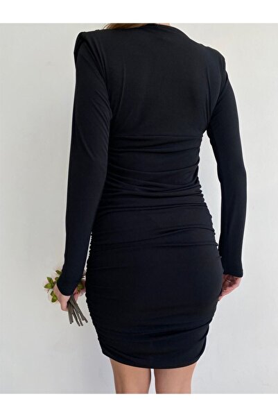 WAY OF LOVE Draped Double Breasted Padded Sandy Dress