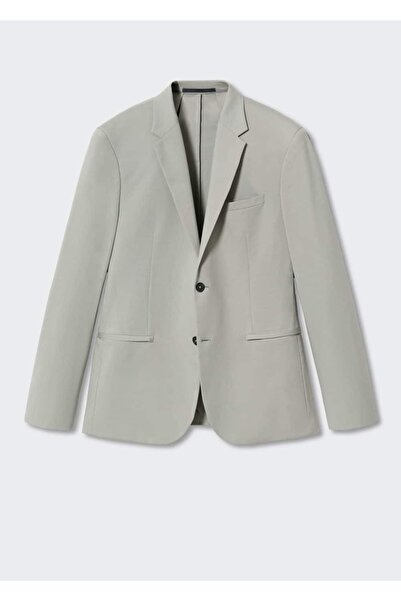MANGO Man Dar Kesim Pamuklu Blazer Ceket