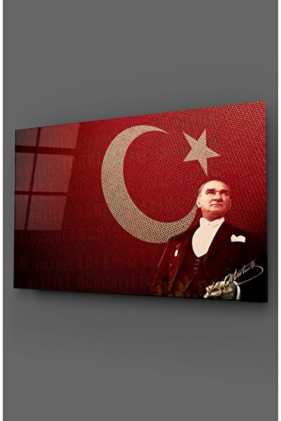 TAULART Εικόνα σε γυαλί του Ατατούρκ και της τουρκικής σημαίας