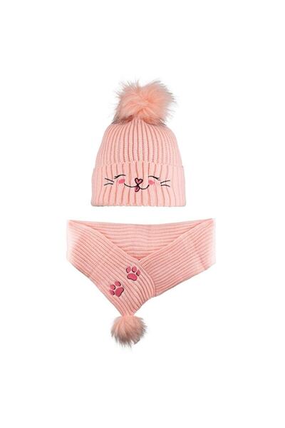 RAPAPA طقم بيريه وشاح بناتي مزدوج 4-8 سنوات 2170