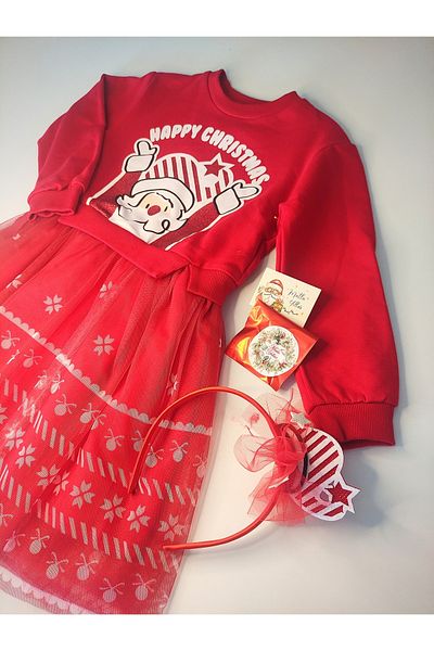 eladamoda Red Santa Claus Concept Sweat Dress and Crown