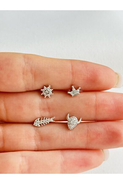 BY DİLEK ÇETİN ACCESSORY Çelik Kıkırdak Helix Tragus Piercing (4adet)