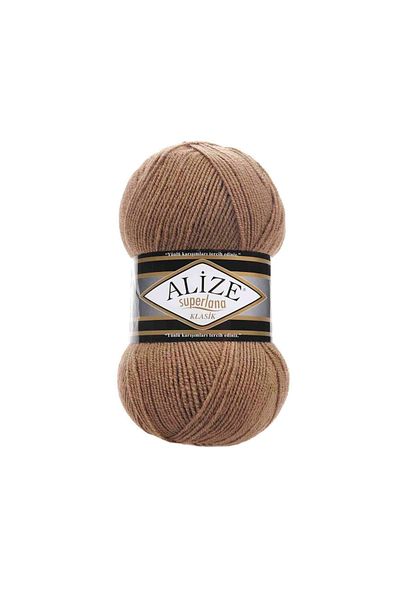 Alize Süperlana Classic 466 Σκούρο Μπεζ Γιλέκο Ζακέτα Πουλόβερ Σχοινί 25% Μαλλί 100 Gr 280 Μέτρα