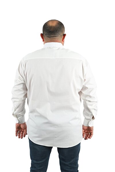 MocGrande Ανδρικό πουκάμισο μεγάλου μεγέθους Punteado 23355 Λευκό