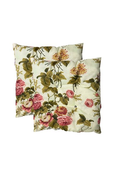 Vip Home Concept Market Ürünleri Pernă decorativă pentru scaun puf puf pătrată 35x35x7 cm-trandafir englezesc (2 bucăți)