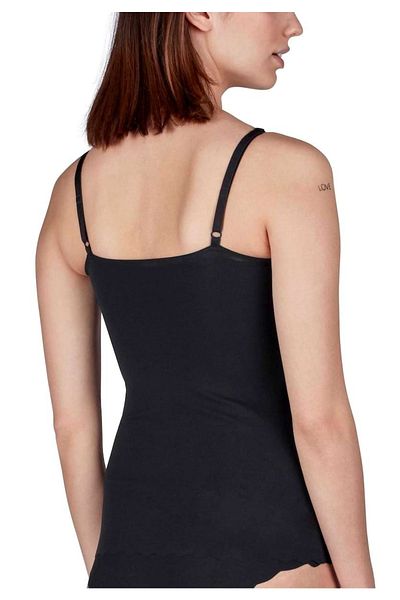 Skiny Damen Spaghetti-Shirt – Oberteil, V-Ausschnitt, Polster, Mikroliebhaber, Mikrofaser