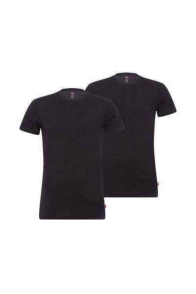Levi's Herren T-Shirts, 2er Pack - Rundhals, Kurzarm, einfarbig