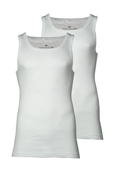 Tom Tailor 2er-Pack Herren Tanktop – Unterhemd, Garron S, einfarbig