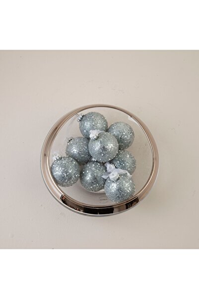 Chakra Perlar 8'li Yılbaşı Topu Gümüş