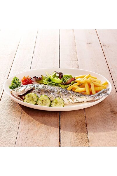 Arc Tempered Dıwalı Oval Serving Plate 33 Cm White