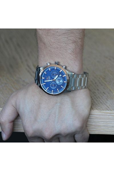 Tesbihane Ferro Silver Color Steel Cord Men's Wrist Watch Th-fm31215a-e3