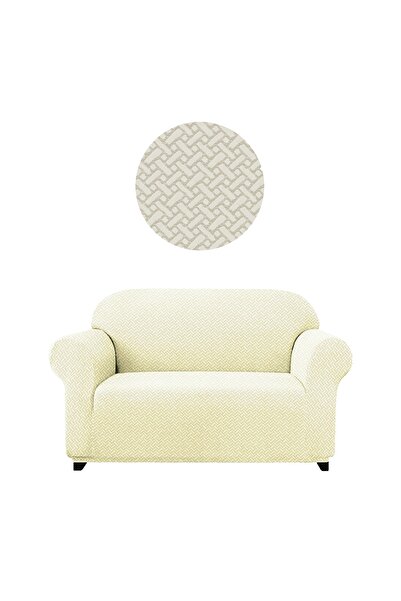elgeyar 2-місний гнучкий диван з плетеним візерунком - тканина з еластаном, ч...