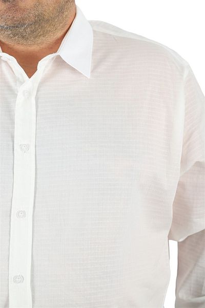 MocGrande Plus Size Men's Shirt Cuadrado 23353 White