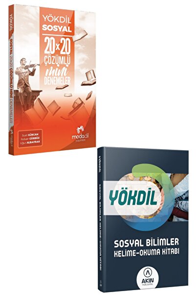 Modadil 2023 Yökdil Sosyal Deneme+akın Dil Yökdil Sosyal Kelime Okuma Kitabı