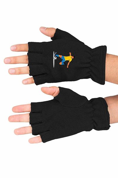 Zeron Tasarım Football Player Printed Winter Gloves - Cut Fleece Bll1242