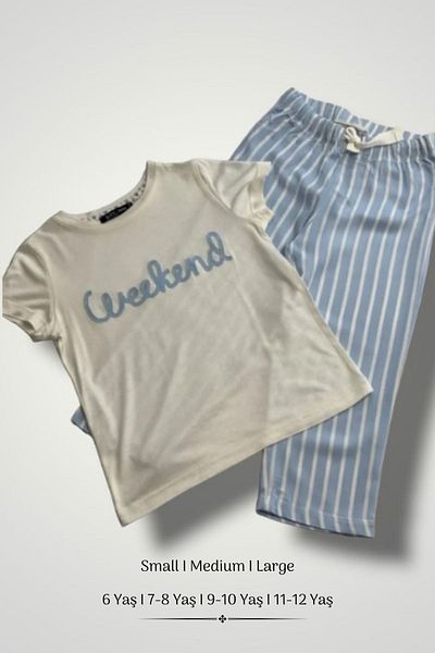Black&Small Ecru Mother Daughter Pajama Set