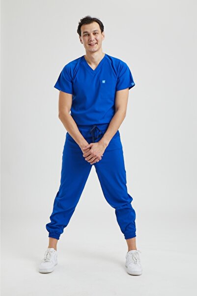 Wio Uniform Jogger Erkek Likralı Üniforma Takımı - Royal Mavi