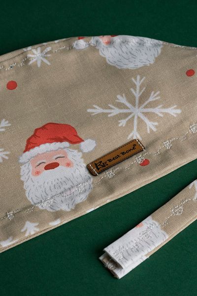 Best Bone Beige Santa Claus Patterned Surgical Bonnet