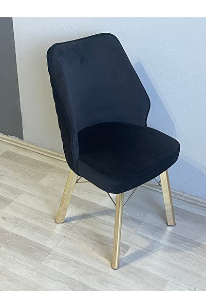 sadak Sandalye Eyfel Siyah (25) Gold D Ayak Sandalye-mutfak Salon Yemek Odası...
