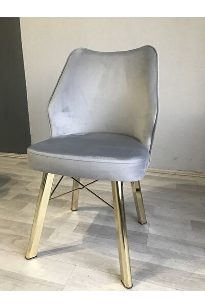 sadak Sandalye Eyfel Açık Gri (27) Gold D Ayak Sandalye-mutfak Salon Yemek Od...