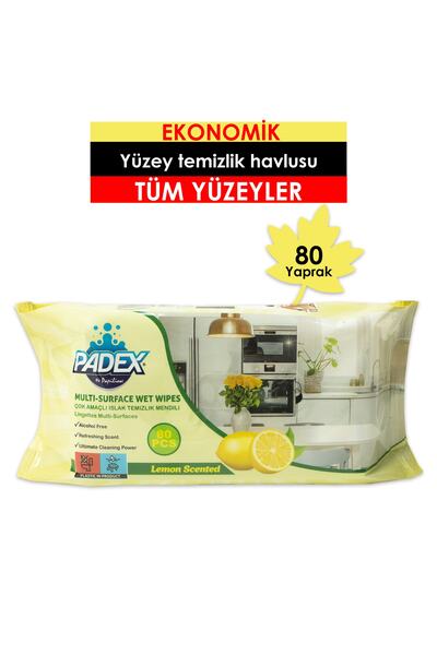 Padex Limonlu 80 Adet Çok Amaçlı Islak Mendil