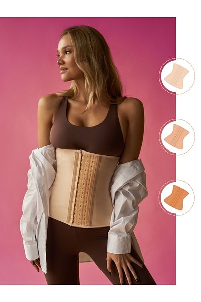 MİSTİRİK Model 4 Stage Strapless Skin Tightening Latex Corset