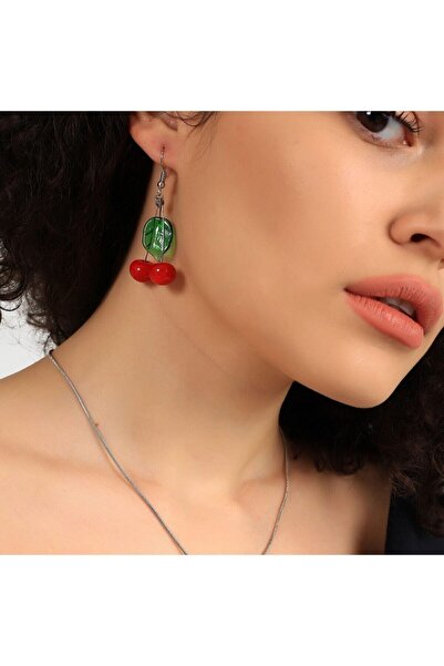 Atölye Şems Murano Cam Kiraz Küpe (ÇİFT)