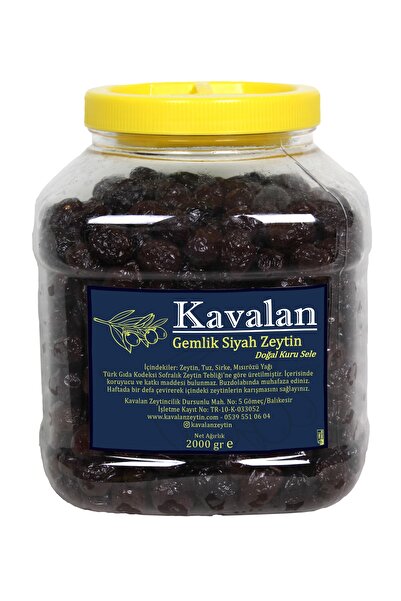 Kavalan Iyi Tarım Uyg. 2 Kg Gemlik Siyah Zeytin Doğal Kuru - Sele Orta Boy