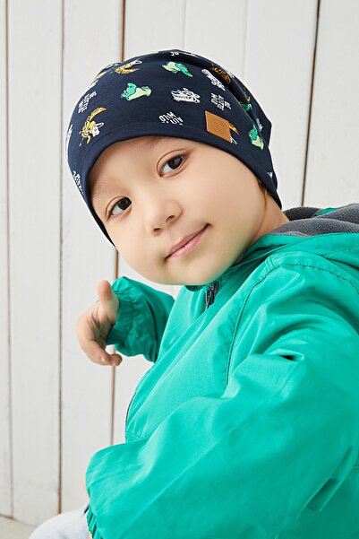 Babygiz Бавовняна двошарова м'яка темно-синя фігурна шапка-бейсболка для хлопчиків, 100% натуральна, вітчизняного виробництва.