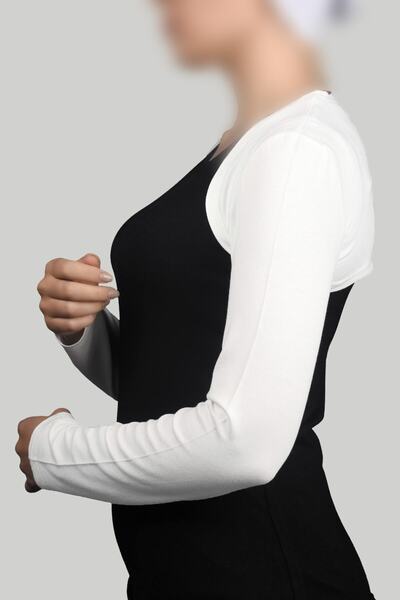 Altobeh Μακρυμάνικο Hijab Bolero - Λευκό