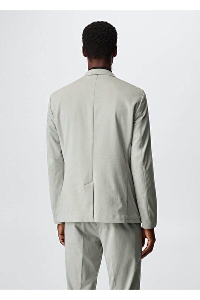MANGO Man Dar Kesim Pamuklu Blazer Ceket