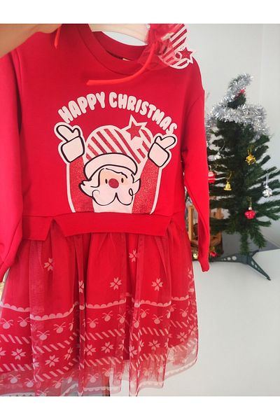 eladamoda Red Santa Claus Concept Sweat Dress and Crown