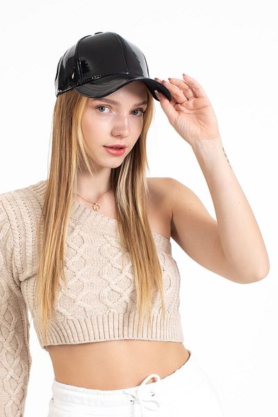 LadyColor Women's Hat Patent Leather Cap