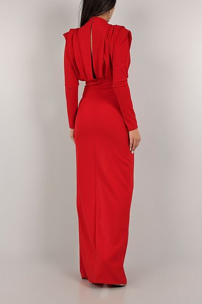 Secret Passion Lingerie Backless Slit Detailed Tiered Cut Evening Dress and Graduation Dress 582284 715