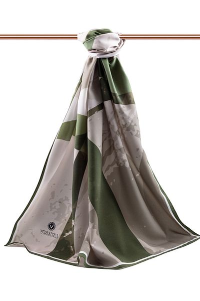 Vissona Γυναικείο σάλι πολυτελείας Medina Silk Beige - Χακί