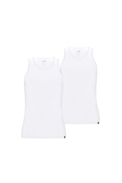 Puma Herren Tank Top, 2er Pack - Basic, Unterhemd, Rundhals, Single Jersey, einfarbig