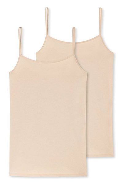 Schiesser Damen Spaghettitop, 2er Pack - Single Jersey, Serie 95/5, uni
