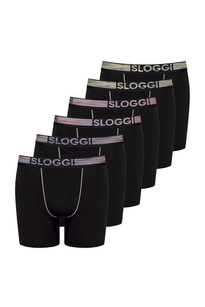 SLOGGI Herren Lange Boxershorts, 6er-Pack – GO ABC NATURAL H-Shorts, Bio-Baumwolle