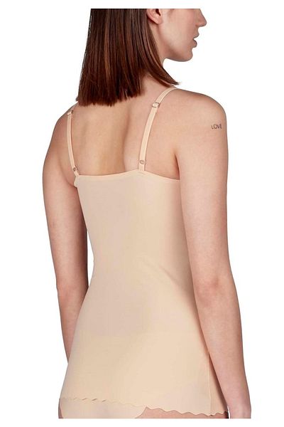 Skiny Damen Spaghetti-Shirt – Oberteil, V-Ausschnitt, Polster, Mikroliebhaber, Mikrofaser