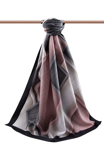 Vissona Γυναικείο Luxury Medina Silk Shawl Grey - Powder