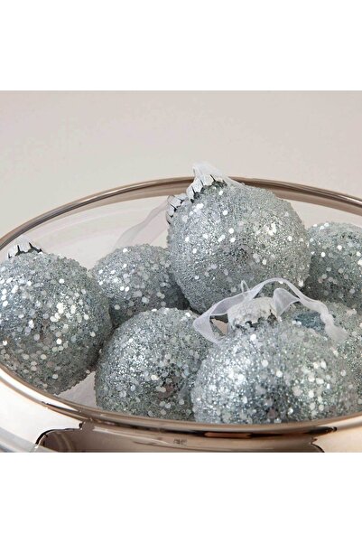Chakra Perlar 8'li Yılbaşı Topu Gümüş