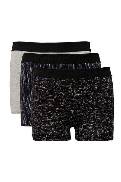ALTINYILDIZ CLASSICS Pachet de 3 boxeri flexibili din bumbac premium pentru bărbați, negru-gri