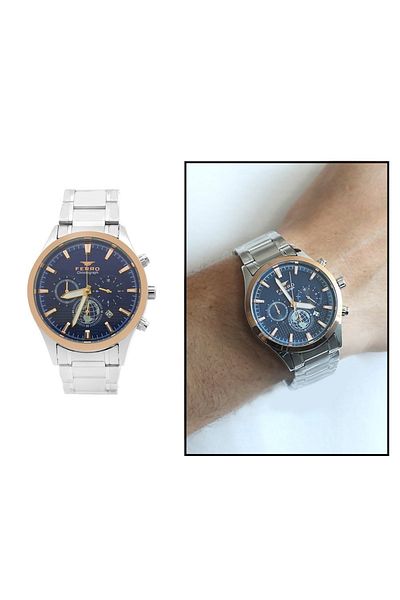 Tesbihane Ferro Silver Color Steel Cord Men's Wrist Watch Th-fm31215a-e3