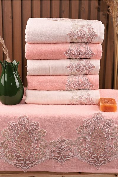 Pidora Textil Σετ με 6 πετσέτες προσώπου με κορδόνια 50*90