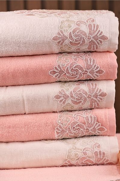 Pidora Textil Σετ με 6 πετσέτες προσώπου με κορδόνια 50*90