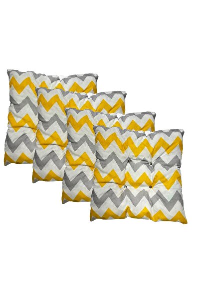 Vip Home Concept Pernă decorativă pentru scaun puf puf pătrat 35x35x7 cm-galb...