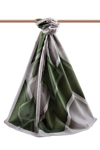 Vissona Γυναικεία Luxury Medina Silk Shawl Cream - Χακί