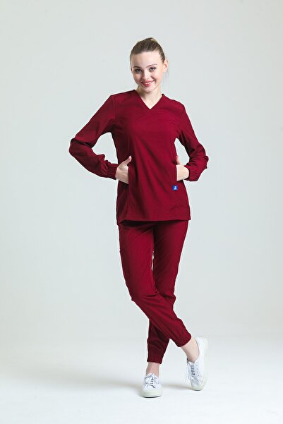 Wio Uniform Tulıp Kadın Likralı Tesettür Doktor Hemşire Cerrahi Üniforma Takı...