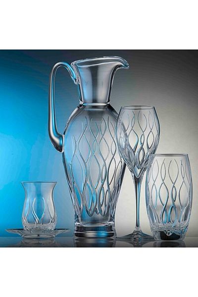 KCD Glass Decor Design Rug Plain 61 Piece Water Set